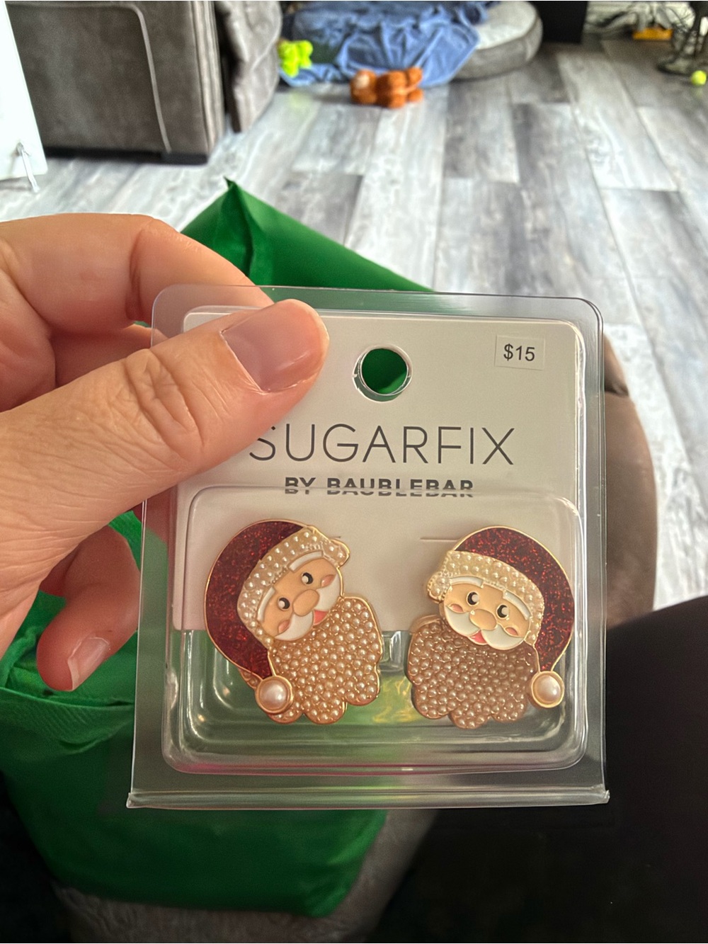 4/$50 Adult Santa Earrings - Red and Gold